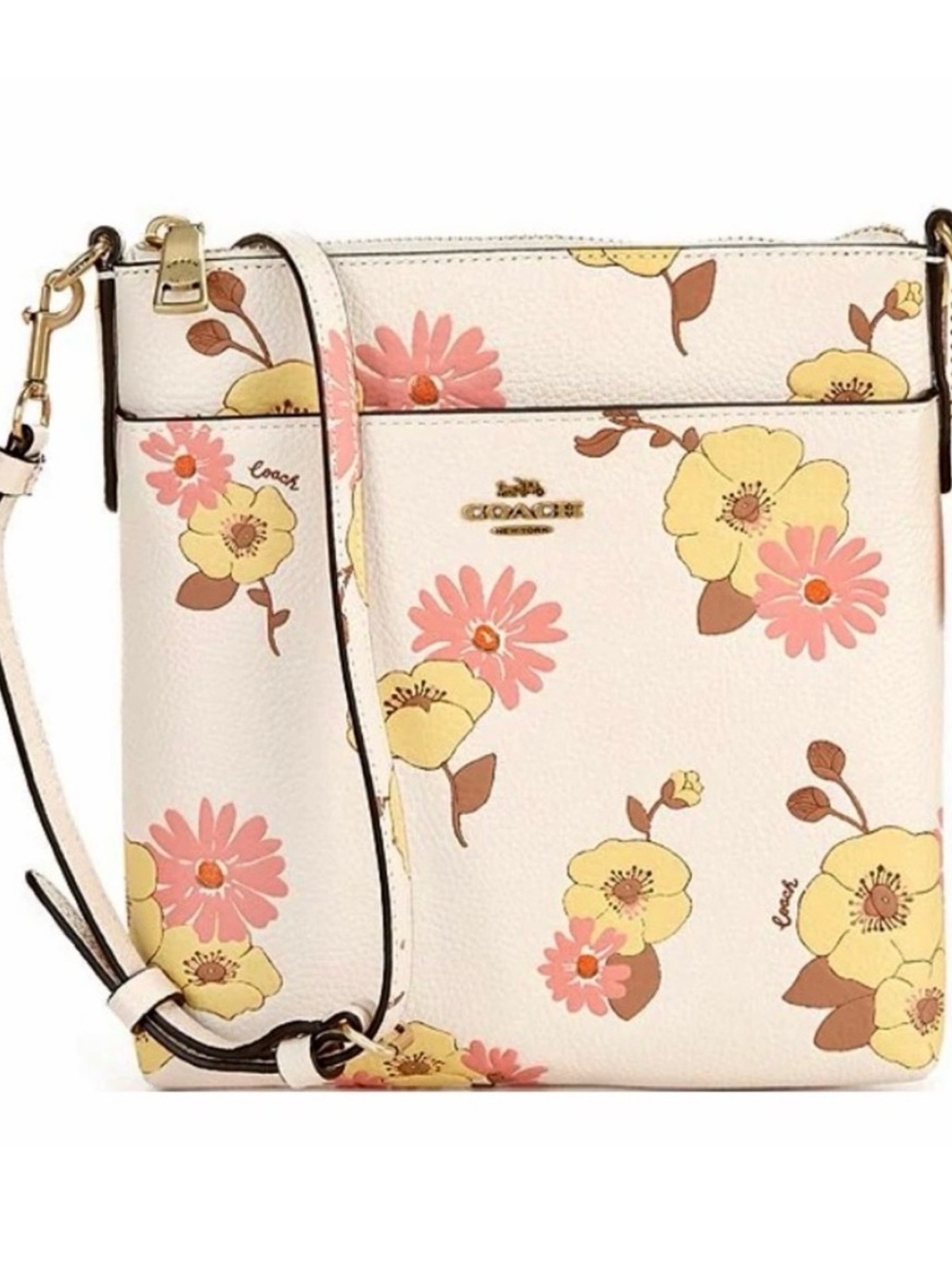 Coach Kitt Leather Crossbody Bag in Floral Print NWOT